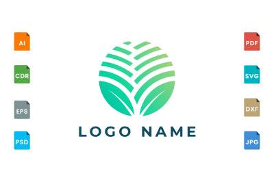 Logo design leaf various abstract shape