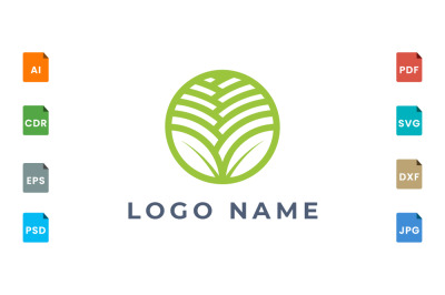 Logo design leaf various abstract shape