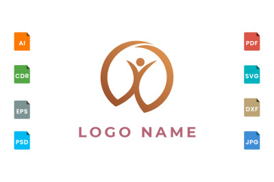 Logo design of people who are happy to celebrate