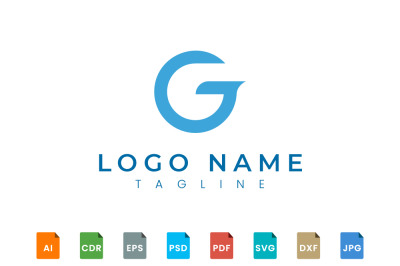 Initial monogram logo design combining letters G and J