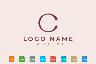 Initial monogram logo design letter C