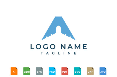 Plane shape logo design