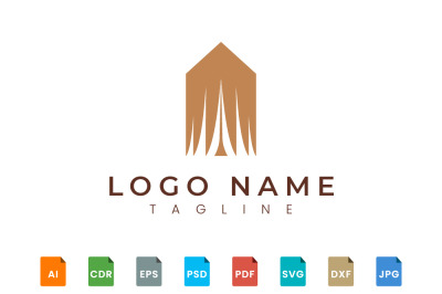 Elegant and fashionable tent style logo design