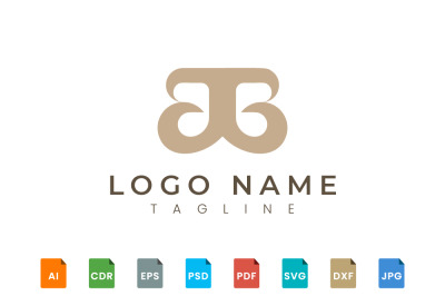 Monogram logo design combining letters A and B