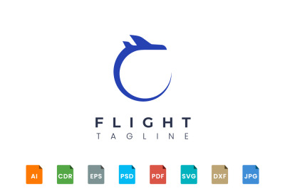 Plane shape logo design