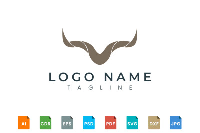 Logo design of animal horn