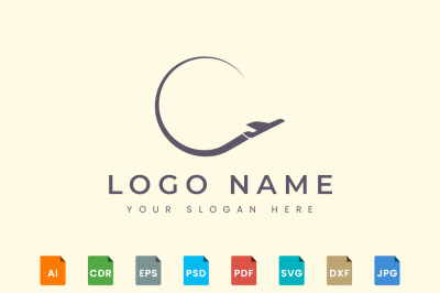 Plane shape logo design