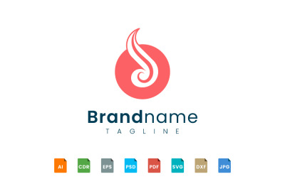 Logo design combines circle with fire