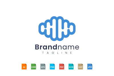 Simple brain logo design