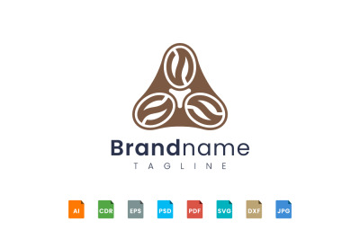 triangle coffee logo design