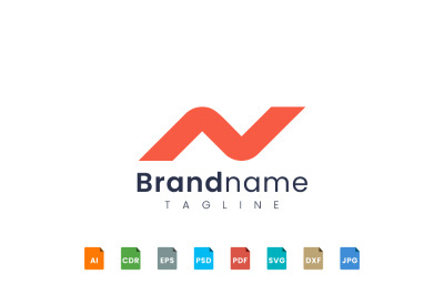 Initial monogram logo design letter N