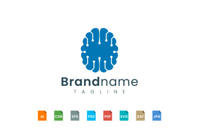 brain logo template represent technology