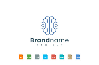 brain logo template represent technology