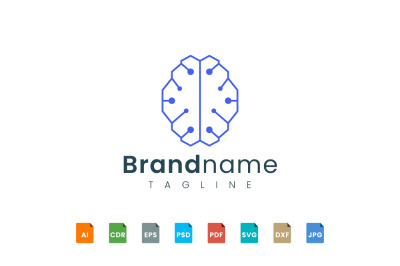 brain logo template represent technology