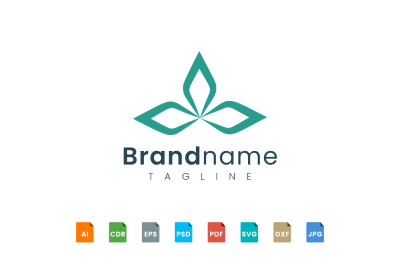 Leaf geometry logo template