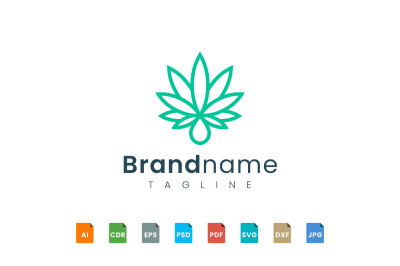 cannabis leaf logo template