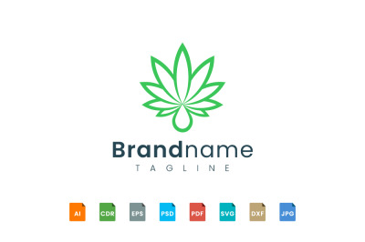 Abstract marijuana logo template