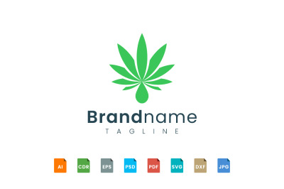 Abstract marijuana logo template