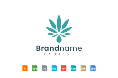 Abstract marijuana logo template