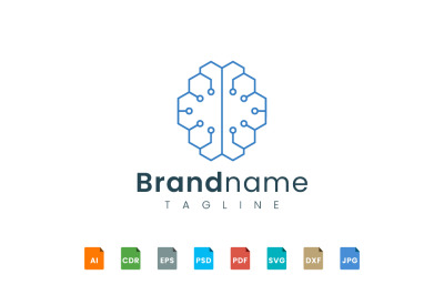 brain logo template represent technology