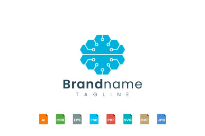 brain logo template represent technology