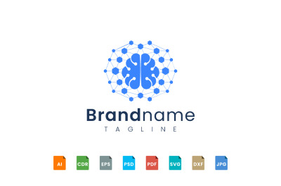 brain logo template represent technology