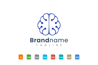 brain logo template represent technology