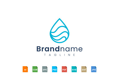 water drop logo template