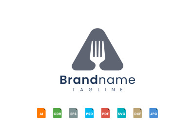 triangle fork logo template