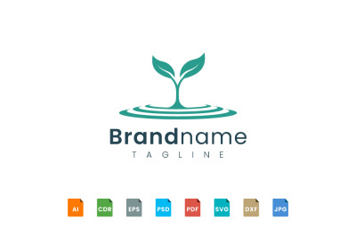 Puddle plant logo template