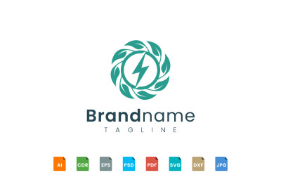 natural lightning logo template