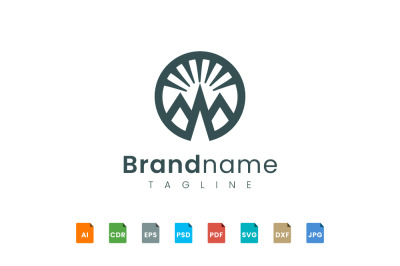 bold mountain logo template