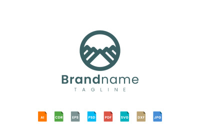 bold mountain logo template