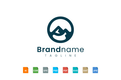 bold mountain logo template