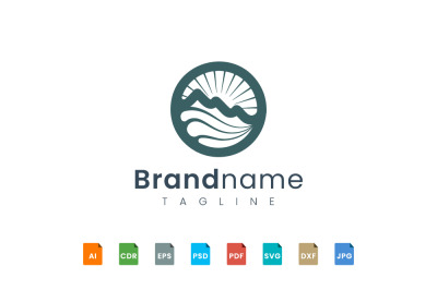 bold mountain logo template