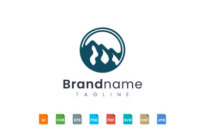 bold mountain logo template