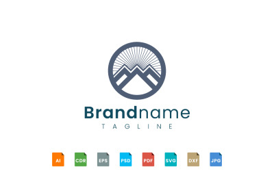 bold mountain logo template