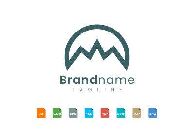 bold mountain logo template