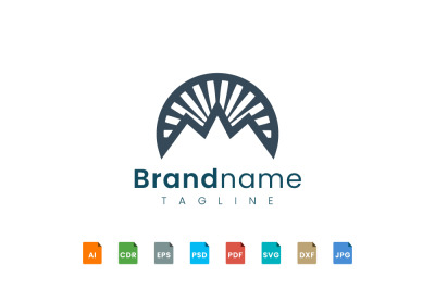 bold mountain logo template