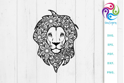 Zentangle Lion Svg File