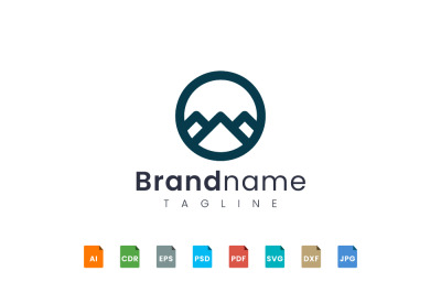 bold mountain logo template