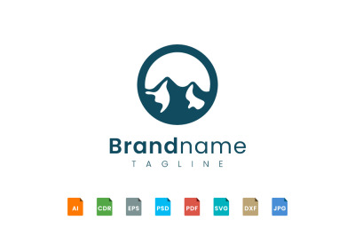 bold mountain logo template