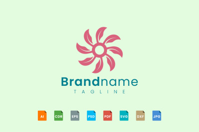 decorative flower logo template