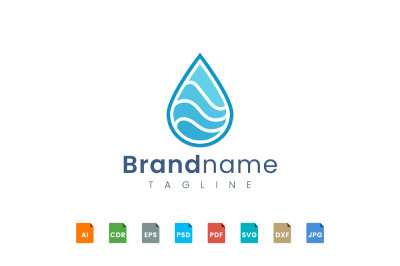 abstract water drop logo template