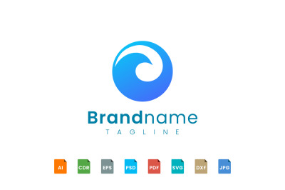 simple ocean wave logo template