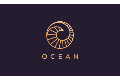 luxurious ocean wave logo template