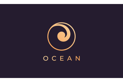 luxurious ocean wave logo template
