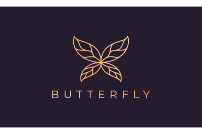 luxurious  butterfly logo template