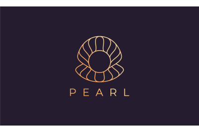 luxurious pearl shell logo template