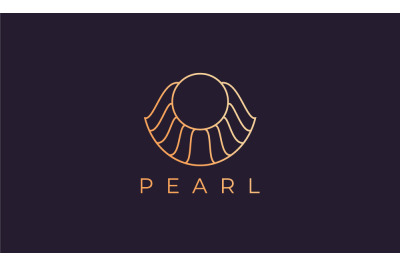 luxurious pearl shell logo template